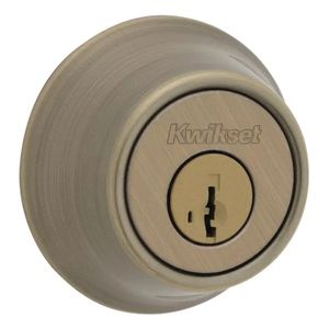 Kwikset Single Cylinder Antique Brass Deadboltimage