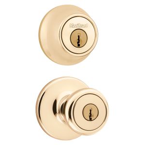 Kwikset Tylo Polished Brass Combination Locksetimage