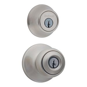 Kwikset Polo Satin Nickel Keyed Entry and Single Cylinder Deadbolt Combination Locksetimage