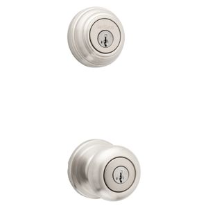 Kwikset Juno Single Cylinder Deadbolt Combination Lockset, Satin Nickelimage