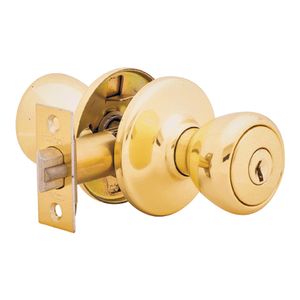 Kwikset Tylo Bright Brass Entry Knobimage