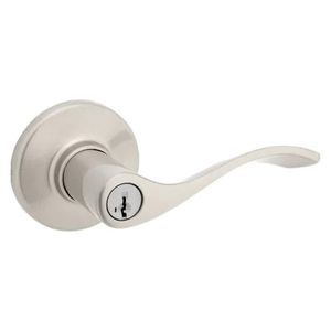 Kwikset Satin Nickel Keyed Entry Door Lever Locksetimage