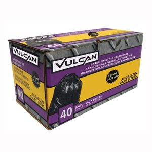 Vulcan 33 gal. 1-1/4 mil Black Trash Bag, 40-Countimage