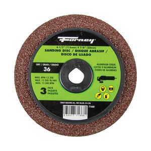 Forney 4-1/2 in. 36 Grit Aluminum Oxide Sanding Discimage