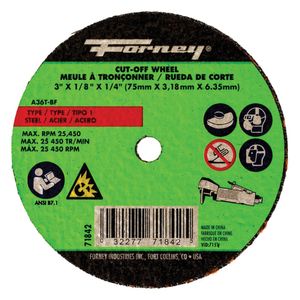 Forney 3 in. x 1/8 in. x 1/4 in. Metal Cut-Off Wheelimage