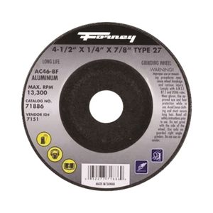 Forney 4-1/2 in. x 1/4 in. Type 27 Aluminum Grinding Wheelimage