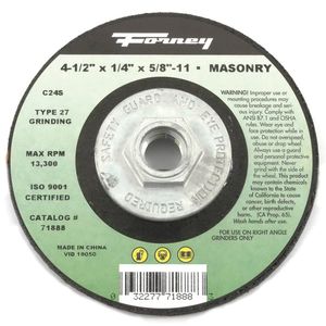 Forney 4-1/2 in. x 1/4 in. x 5/8-11 in. Grinding Wheelimage