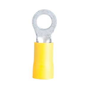 Gardner Bender 14-098 3/8 in. 4 AWG Yellow Vinyl Ring Terminal, 4-Packimage