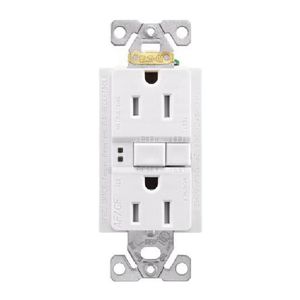 Eaton Wiring 15 Amp 125 Volt White Tamper Resistant Arc Fault and Ground Fault Duplex Receptacleimage