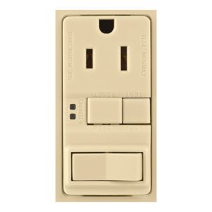 Eaton Wiring 15 Amp Switch/GFCI Receptacle with Wall Plate, Ivoryimage