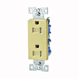Eaton Wiring 15 Amp Ivory 3-Wire Tamper Resistant Decorator Duplex Receptacleimage