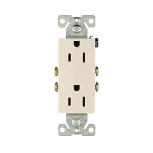Eaton Wiring 15 Amp 2-Pole 3-Wire Light Almond Duplex Receptacleimage