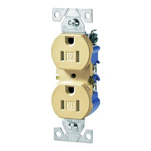 Eaton Wiring 15 Amp Ivory Tamper-Resistant 3-Wire Duplex Receptacleimage