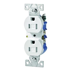 Eaton Wiring 15A 3-Wire Tamper Resistant Duplex Receptacle, Whiteimage
