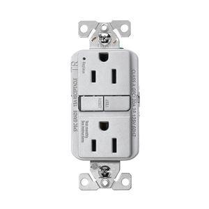 Eaton Wiring 15 Amp 125 Volt Tamper Resistant Self-Test GFCI Receptacle, Silver Graniteimage