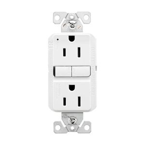 Eaton Wiring 15 AMP 125 V. White Tamper-Resistant Self-Test GFCI Receptacleimage