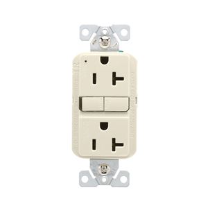 Eaton Wiring 20 Amp 125 V Tamper-Resistant Light Almond GFCI Receptacleimage