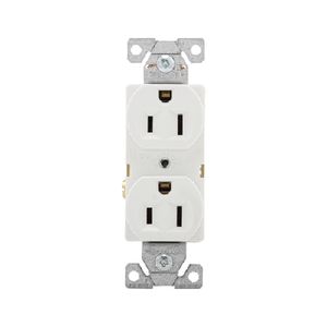 Eaton Wiring 15 Amp 3-Wire Commercial Duplex Receptacle, Whiteimage