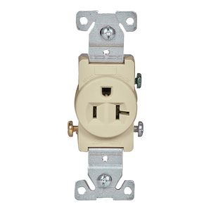 Eaton Wiring 20 Amp Commercial 3-Wire Single Receptacle, Ivoryimage