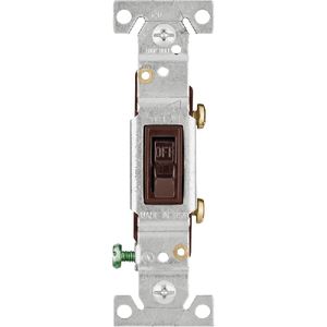 Eaton Wiring Single Pole Grounded Quiet Toggle Switch, Brownimage