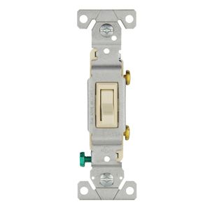Eaton Wiring Single-Pole Grounded Toggle Switch, Light Almondimage