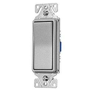 Eaton Wiring 15 AMP 120/277 V. Single Pole Decorator Rocker Switch, Silver Graniteimage