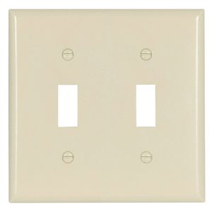 Eaton Wiring 2-Gang Light Almond Toggle Switch Wallplateimage