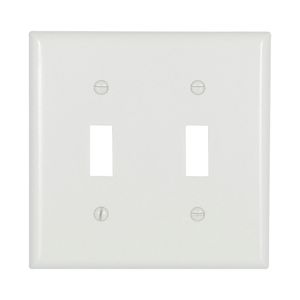 Eaton Wiring 2-Gang White Toggle Wallplateimage