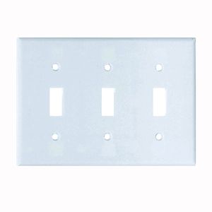 Eaton Wiring 3-Gang Standard Toggle Wallplate, Whiteimage