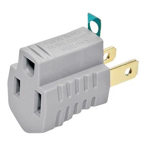 Eaton Wiring Gray 2-Wire Grounding Adapterimage