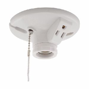 Eaton Wiring Ceiling Pull Chain Lampholder with Cord, Whiteimage