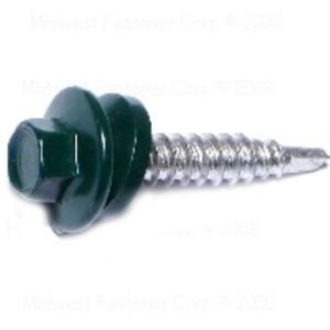 Midwest Fastener #10 x 1 in. Green Pole Barn Screwsimage