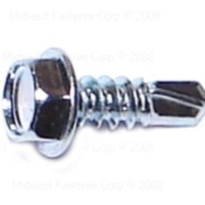 Midwest Fastener #8 x 1/2 in. Hex Washer Head Self-Drilling Sheet Metal Screwsimage