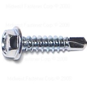 Midwest Fastener #8 x 3/4 in. Hex Washer Head Self-Drilling Sheet Metal Screwsimage