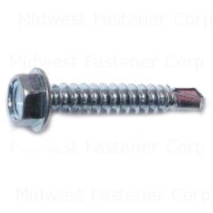 Midwest Fastener #8 x 1 in. Hex Washer Head Self-Drilling Sheet Metal Screws, 196-Packimage