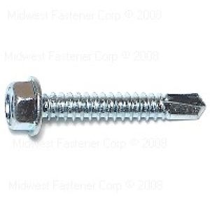 Midwest Fastener #14 x 1-1/2 in. Hex Washer Head Self-Drilling Sheet Metal Screwsimage