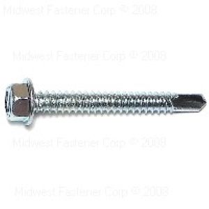 Midwest Fastener #14 x 2 in. Hex Washer Head Self-Drilling Sheet Metal Screwsimage