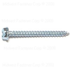 Midwest Fastener #10 x 2 in. Slotted Hex Washer Head Sheet Metal Screwimage