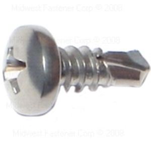 Midwest Fastener #10 x 1 in. Stainless Steel Pan Head Self-Drilling Screwsimage