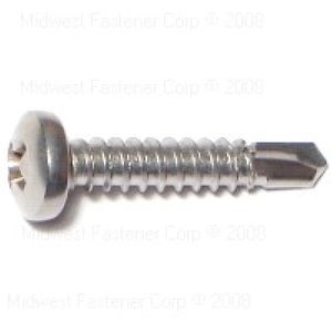Midwest Fastener #10 x 1 in. Stainless Steel Pan Head Self-Drilling Screwsimage