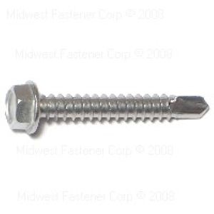 Midwest Fastener #12 x 1-1/2 in. Hex Washer Head Self-Drilling Screwsimage