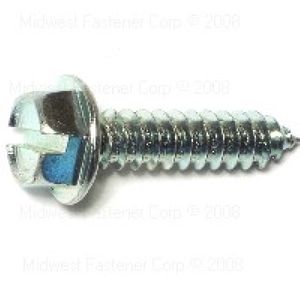 Midwest Fastener #14 x 1 in. Slotted Hex Washer Head Sheet Metal Screws, 5-Packimage