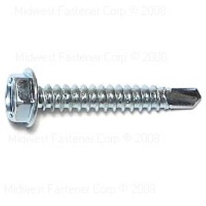 Midwest Fastener #10 x 1-1/4 in. Hex Washer Head Self-Drilling Screws, 5-Pieceimage