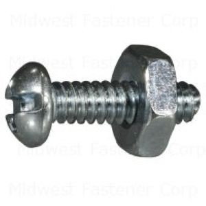 Midwest Fastener #6-32 x 1/2 in. Combination Round Head Machine Screw with Nuts, 5-Packimage