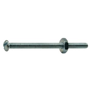 Midwest Fastener #6-32 x 2 in. Combo Round Head Machine Screw with Nuts, 4-Packimage