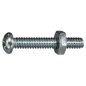 Midwest Fastener #10-24 x 1-1/4 in. Round Head Combo Drive Machine Screw with Nutsimage