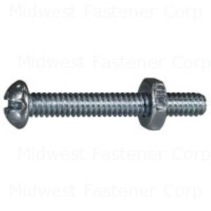 Midwest Fastener #10-24 x 1-1/2 in. Combination Round Head Machine Screws with Nutsimage