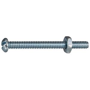 Midwest Fastener #10-24 x 2 in. Round Head Combo Drive Machine Screw with Nutsimage