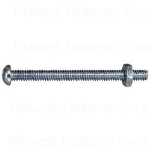 Midwest Fastener #10-24 x 2-1/2 in. Combination Round Head Machine Screws with Nuts, 5-Packimage
