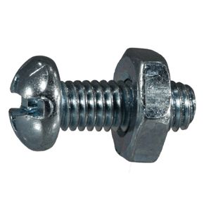 Midwest Fastener #10-32 x 1/2 in. Round Head Combo Drive Machine Screw with Nutsimage
